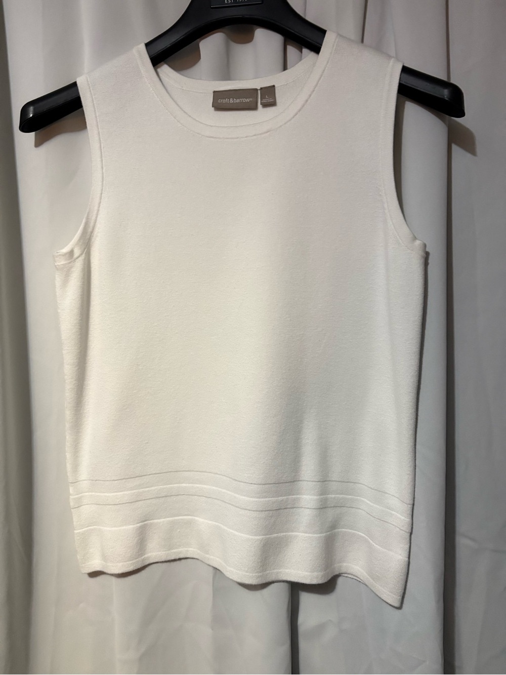 croft & barrow White Sleeveless Knit Sweater Tank #2112